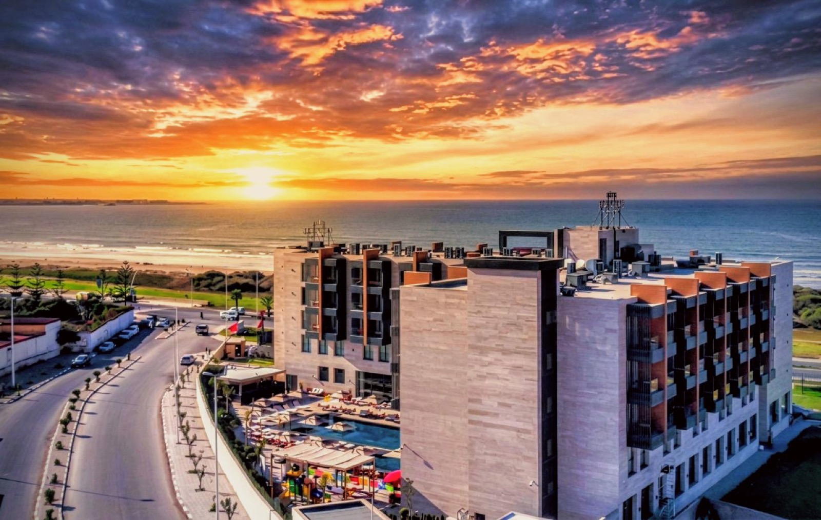 La côte d'El Jadida, au coucher du soleil